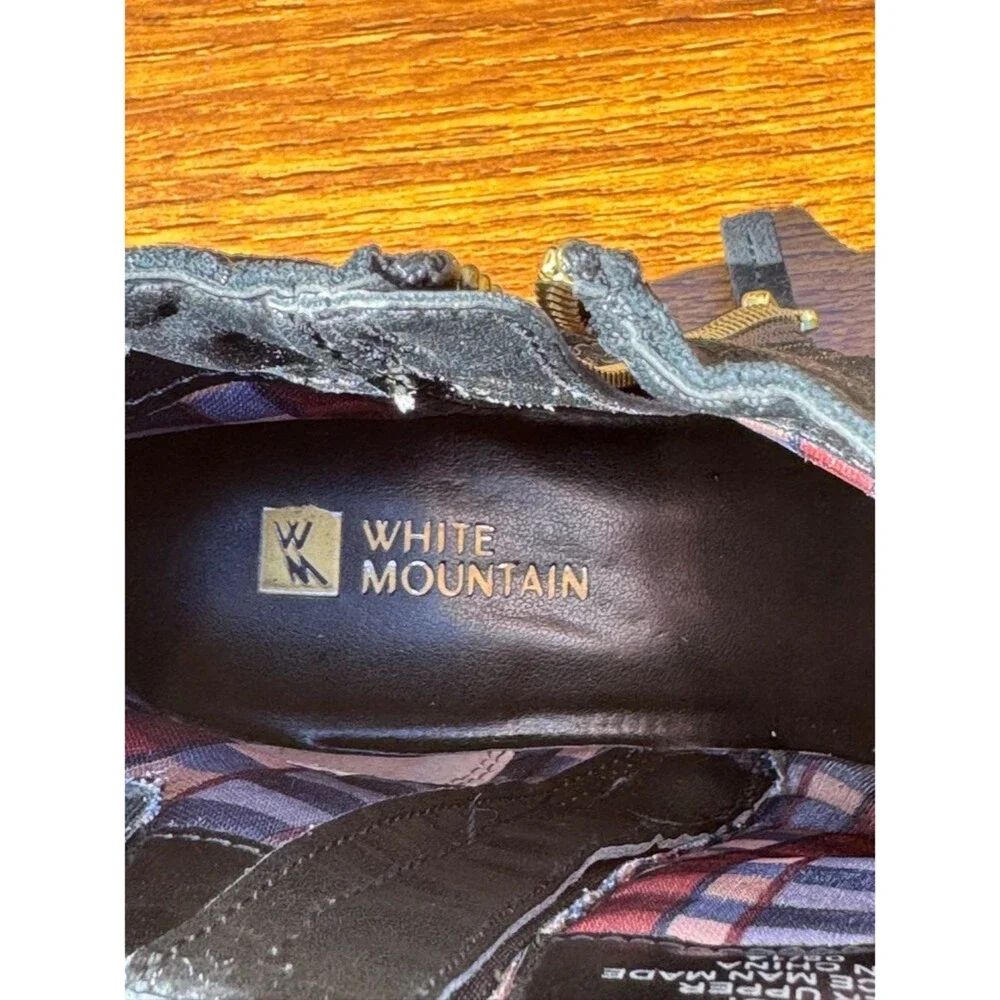 White Mountain Jodi Black Ankle Boots Women 7M Side Zip Low Heel Comfort